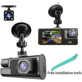Resim Challenger Three Camera 3 Kanallı Araç Kamerası Fhd 1080p Gece Görüşü G Sensörü Döngü Kaydı 150mah 