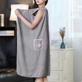 Resim Yetişkinler için Ekstra Uzun Giyilebilir Banyo Havlusu Sarma, Hızlı Kuruyan, Dökülmeyen, Noel Hediyesi - %100 Kokusuz Polyester 