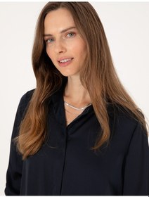 Resim Pierre Cardin Kadın Lacivert Gömlek Desenli 50313588-vr033 Lacivert 