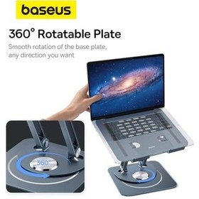 Resim Ayarlanabilir Dizüstü Bilgisayar Standı, 360 Derece Dönebilen Ayarlanabilir Dizüstü Bilgisayar Standı Üç Katlı Versiyon Macbook Air Pro, Xps, Hp Vb. İçin Ergonomik Katlanabilir Stand 