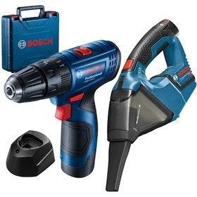 Resim Bosch Professional GSB 120-Li 2Ah Çift Akülü Darbeli Delme Vidalama + GAS 12V Süpürge Solo - 0615990M45 