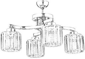 Resim AVONNI AV-65229-4K Krom Kaplama Modern Avize, E27, Metal, Kristal, 58cm 