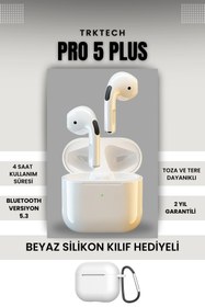 Resim TrkTech Kılıf Hediyeli Siyah Pro 5 Plus Premium A Kalite Bluetooth Sürüm 5.3 Bluetooth Kulaklık 