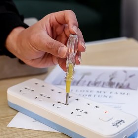 Resim 1 Adet Paslanmaz Çelik Vidalı Tornavida 2'si 1 Arada Çok Fonksiyonlu Ayrılabilir Phillips Başlığı ve Dahili Voltaj Test Cihazı ile - Pilsiz Elektrik/Elektronik Tamir Aracı için Evde Kendin Yap & Profesyonel Kullanım, Kablosuz Tornavida, Çok Yönlü Araç, Dayanıklı Yapı 