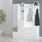 Resim Yurudesign Wisdom Vestiyer Ayakkabılık Portmanto Aynalı Raf Beyaz 