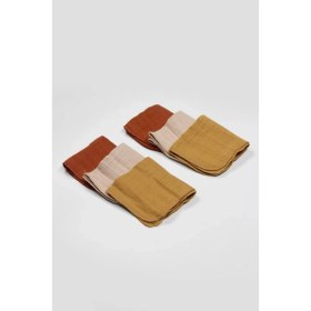 Resim 6'lı Müslin Mendil 20X20 cm 90106 Kiremit Bej Hardal 