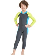 Resim Xindoker Küçük Çocuklar İçin Tek Parça Uzun Kollü Güneşten Koruyucu Hızlı Kuruyan Yüzme Elbisesi - Koyu Gri L 