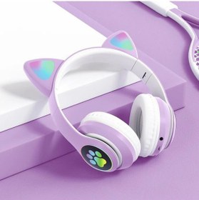 Resim Rainwork Kedi Kulaklık 5.0 Akıllı Rgb Led Detaylı Bluetooth Kablosuz Kulaklık Çocuk Oyuncu 
