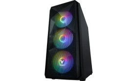 Resim Vento VG10F Mid Tower, 500W Siyah, Temperli Cam, Rgb, Atx Gamıng Kasa 
