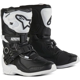 Resim Alpinestars Tech 3s Kros Çocuk Motosiklet Botu Beyaz Siyah 