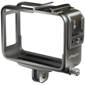 Resim Lasonstiges Amagisn Metal Kafes Koruyucu Kılıf Kabuk Koruyucu Çerçeve Insta 360 One-rs Action Panoramik Kamera Adaptörü Için 