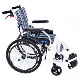 Resim Comfort Plus KY863-20 Mavi Desenli Alüminyum Tekerlekli Sandalye 