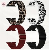 Resim Sunshine022 iOS Watch Uyumlu 4 Parça Nylon Spor Bant Siyah Pembe Yeşil Bej Kasa 42mm 44mm 45mm 46mm 49mm 