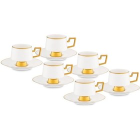 Resim Jumbo Ellmore Gold 6'lı Kahve Fincan Takımı Gold 