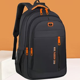 Resim Ortaokul öğrencileri için nötr renkli okul çantası, lise sırt çantası, seyahat sırt çantası, siyah, ayarlanabilir askı, fermuar kapanışı, polyester astar, hafif, rahat tarz, dikiş ipliği detay, rastgele fermuar yönü 