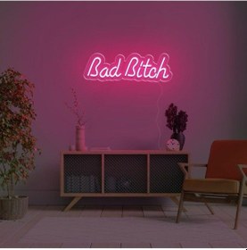 Resim Twins Led Bad Bitch Yazılı Neon Tabela Pembe Model:model:30283366 Pembe 