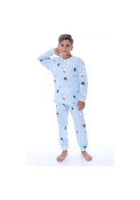 Resim Zuzunga Yıldız Nota Desenli Mavi Pijama Takımı Mavi 