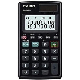 Resim Casio SL-797TV-BK 8 Hane Siyah Cep Tipi Hesap Makinesi 