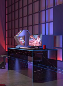 Resim Givayo Mobilya WARDEN OYUNCU MASASI ROYAL MAVİ BANT 