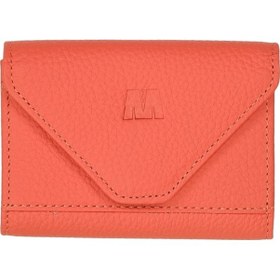 Resim Hakiki Deri Kadın Akordiyon Cüzdan Mia 2190 Flother Mat Turuncu 