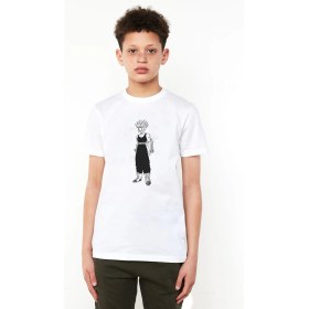 Resim Qivi Anime Dragon Ball Baskılı Unisex Çocuk Beyaz T-Shirt 