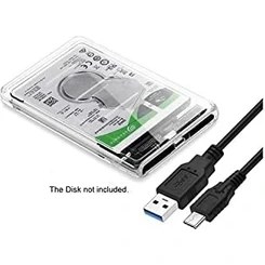 Resim Karokstore 2.5 Sata Type C USB 3.1 USB 3.0 Şeffaf Harici SSD HDD Hard Disk Kutusu 4389 