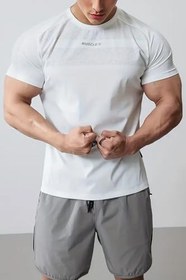 Resim Ghassy Co. Erkek Nem Emici Hızlı Kuruyan Renk Solmayan Atletik Teknik Fitness Spor T-shirt 