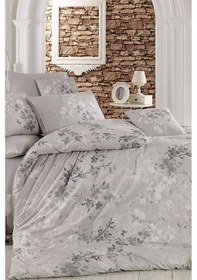 Resim Çift Kişilik Nevresim Takımı Pamuklu Gümüş Çiçek Çok Renkli 