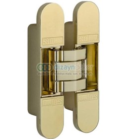 Resim Soho 3 D Gizli Gömme Ayarlı Kapı Menteşesi Parlak Altın 135 28 Mm 
