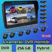 Resim Twogo Tarım Araçlarına Özel 10 Inç Hybrid Dvr Monitör Ve 6 Adet Kamera Seti (12 Volt ) 