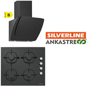 Resim Silverline Siyah Cam 2'li Ankastre Set (CS5335B01 - 3373 Misto 60) Silverline