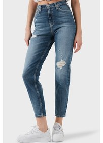 Resim Calvin Klein Bayan Kot Pantolon J20j224513 1a4 Mavi Mavi 