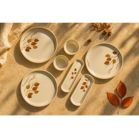 Resim Özgün Kitchen Home Seramık 3 Kısılık Sonbahar 7 Parca Seramık Yılbası Hedıyelık Kahvaltı Takımı 