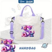 Resim Kadınlar için Disney Stitch Çapraz Vücut Çantası - Ayarlanabilir Omuz Askısı, Telefon Cebi, Canlı Stitch ve Mor Desenli, Günlük Kullanım, Doğum Günleri, Düğün Hediyeleri İçin Mükemmel, Kaliteli El Çantası 