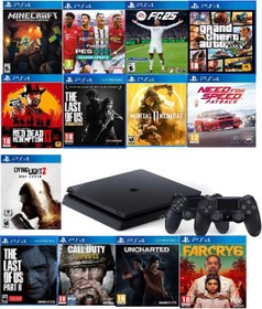 Resim Sony Ps4 1 Tb Slim Kasa 13 Oyunlu Ürün 2 Adet V2 Kol (11.00V) 12 Ay Garanti 