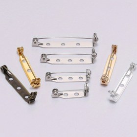 Resim 20 adet/paket 20mm, 25mm, 32mm Broş Klipsi Taban Pimleri Boş Güvenlik Kilit Pin Bazları DIY Takı Yapım Malzemeleri için 