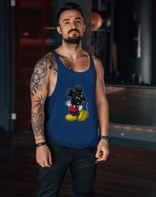 Resim Freeyez Dark Mickey Mouse Gym Fitness Tank Top Sporcu Atleti 