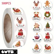 Resim GUTBD 500 Adet Noel Sticker Rulosu - Mat Bitişli, Kendinden Yapışkanlı, DIY Defterler, Telefon Kılıfları, Zarf ve Kaykaylar için Su Geçirmez PVC Çıkartmalar - Renkli Tatil Tasarımları, Çıkarılabilir Noel Duvar Stickerları 