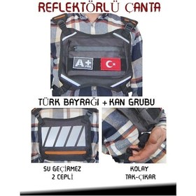 Resim Reflektörlü Gögüs Çantası Kan Grubu A+ Türk Bayrağı Su Geçirmez 