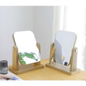 Resim Gaman Ahşap Pratik Makyaj Aynası 18 13cm Gümüş Renk 