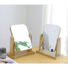 Resim Gaman Ahşap Pratik Makyaj Aynası 18 13cm Gümüş Renk 