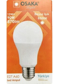 Resim 1 Adet Osaka 12w 90w Beyaz Işık 6500k E27 Duylu Kalın Duy Led Ampul 