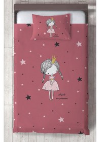 Resim Mekta Home Bebek Ve Çocuk Odası Yıldızlı Prenses Desenli Yatak Örtüsü Renkli 