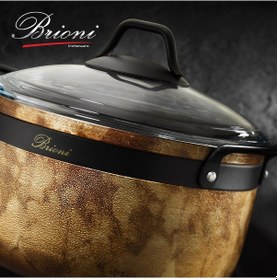 Resim Brioni Royal Stone 7 Parça Granit Tencere Seti Siyah 