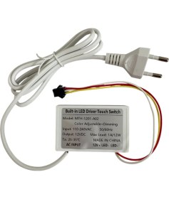 Resim 220V Girişli Renk Ayarlanabilir Dokunmatik (Touch) Ayna Arkası Sensör 12V 1A Banyo Aynası Sensörü Mobilya Sensörü 