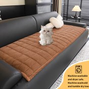 Resim 1 adet Kış Retro Kalınlaştırılmış Sıcak Kadife Kaymaz Kanepe Yastığı, Kalın Börek Matı, Evcil Hayvan Dostu, Makinede Yıkanabilir, Dokulu Kanepe Dekoru, 1/2/3/4 Kişilik ve Bölümlü Kanepler için Uygun, Kolay Kurulum, Kedi Tırmalama Direnci, Noel Dekoru için, Noel Kaymaz Kanepe Örtüsü Noel Dekorasyonu Countr, İç Mekan Yastık Örtüsü, Şık Örtü, Oturma Odası Aksesuarı 