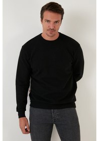 Resim Buratti Slim Fit Bisiklet Yaka Pamuklu Erkek Kazak 456201 Siyah 