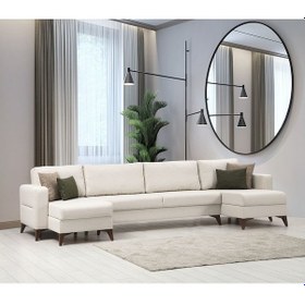 Resim Kristal Dinlenme+3+dinlenme Köşe Takımı Bej 