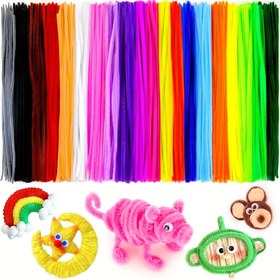 Resim 39 Renkli 400-Lü Paket El Sanatları ve Dekorasyon için Naylon Chenille Sapları - DIY Sanat ve Kreatif Sınıf Malzemeleri 