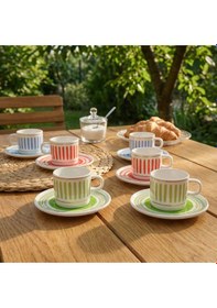 Resim Fecra Ritm 12 Parça Kahve Fincan Takımı Çok Renkli 